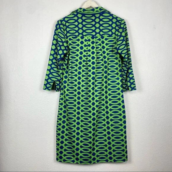 Gretchen Scott Designs Green and Blue Patterned Dress - Picture 9 of 15